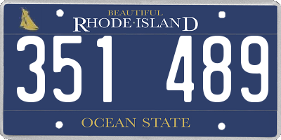 RI license plate 351489