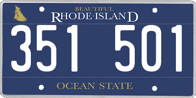 RI license plate 351501