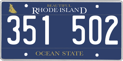RI license plate 351502