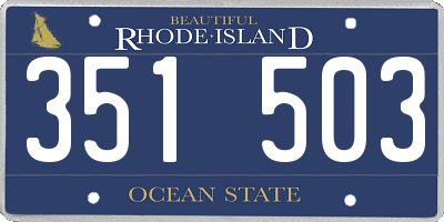 RI license plate 351503