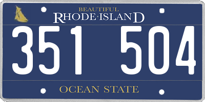 RI license plate 351504