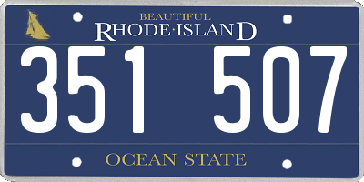 RI license plate 351507