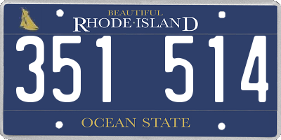RI license plate 351514