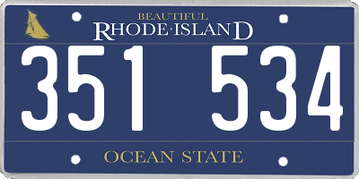 RI license plate 351534