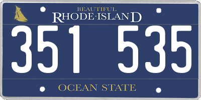 RI license plate 351535