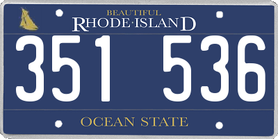 RI license plate 351536