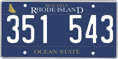 RI license plate 351543