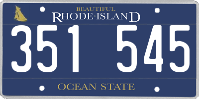 RI license plate 351545