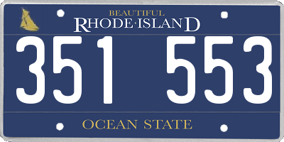 RI license plate 351553