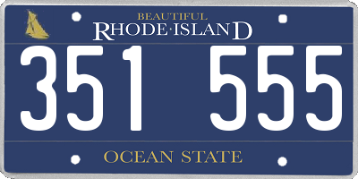 RI license plate 351555