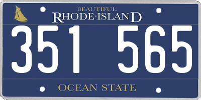 RI license plate 351565