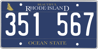 RI license plate 351567
