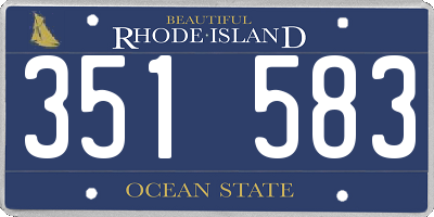 RI license plate 351583