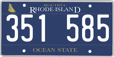 RI license plate 351585