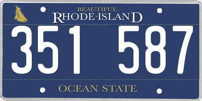 RI license plate 351587