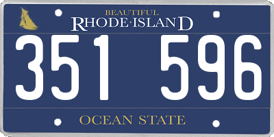 RI license plate 351596