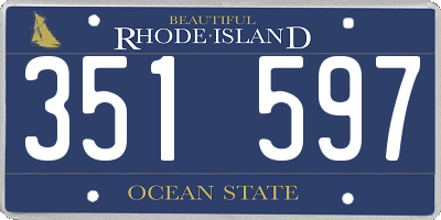 RI license plate 351597