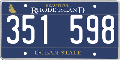 RI license plate 351598