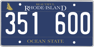RI license plate 351600
