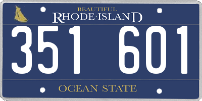 RI license plate 351601