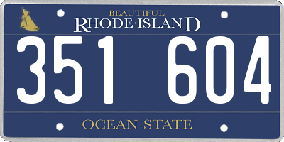 RI license plate 351604