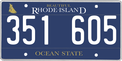 RI license plate 351605