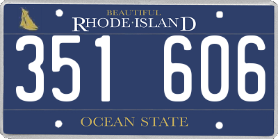 RI license plate 351606