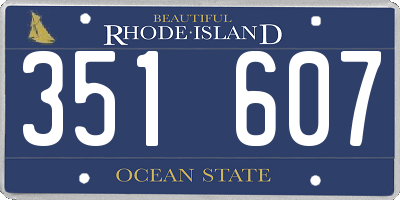 RI license plate 351607
