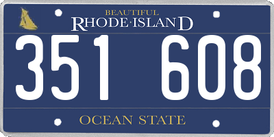 RI license plate 351608