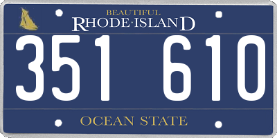 RI license plate 351610