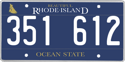 RI license plate 351612