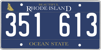 RI license plate 351613