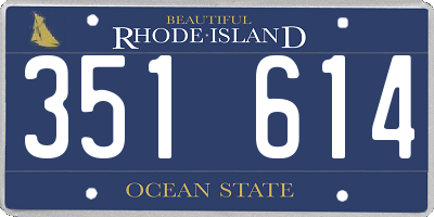 RI license plate 351614