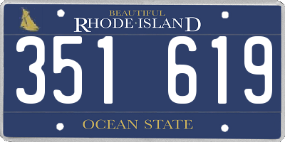 RI license plate 351619