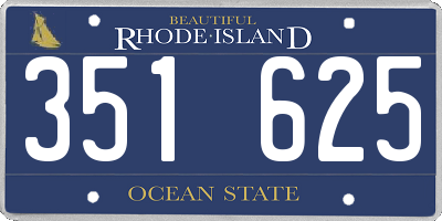 RI license plate 351625