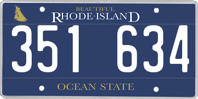 RI license plate 351634