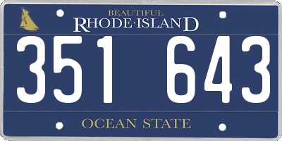 RI license plate 351643