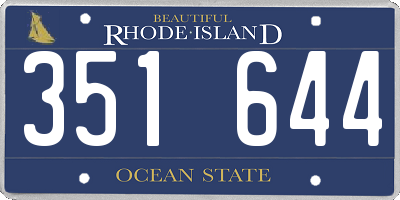 RI license plate 351644