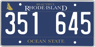 RI license plate 351645