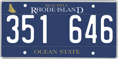 RI license plate 351646