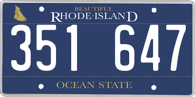 RI license plate 351647