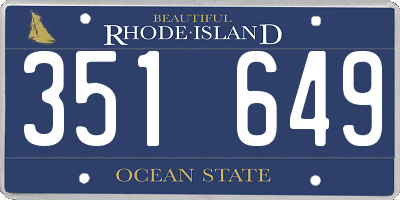 RI license plate 351649