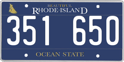 RI license plate 351650