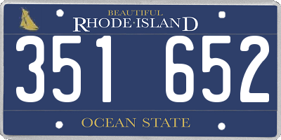 RI license plate 351652