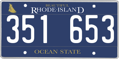RI license plate 351653