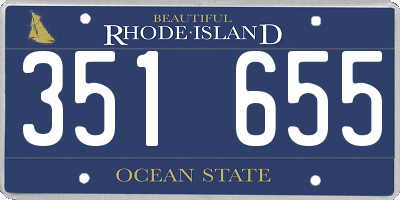 RI license plate 351655