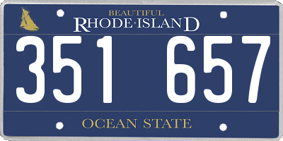 RI license plate 351657