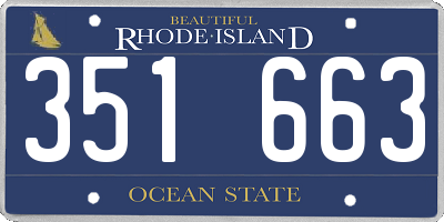 RI license plate 351663