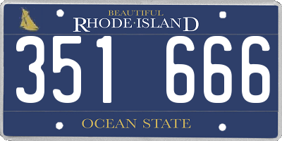 RI license plate 351666