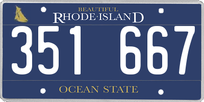 RI license plate 351667